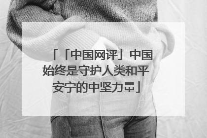 「中国网评」中国始终是守护人类和平安宁的中坚力量