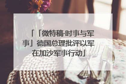 「微特稿·时事与军事」德国总理批评以军在加沙军事行动
