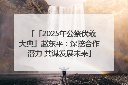 「2025年公祭伏羲大典」赵东平：深挖合作潜力 共谋发展未来