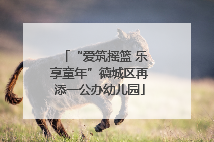 “爱筑摇篮 乐享童年”德城区再添一公办幼儿园