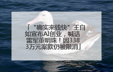 “确实来钱快”王自如宣布AI创业，喊话雷军董明珠！因3383万元案款仍被限消