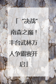 “决战”南森之巅！丰台武林万人争霸赛开启