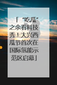 “吃瓜”之余看科技秀！大兴西瓜节首次在国际氢能示范区启幕