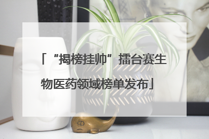 “揭榜挂帅”擂台赛生物医药领域榜单发布