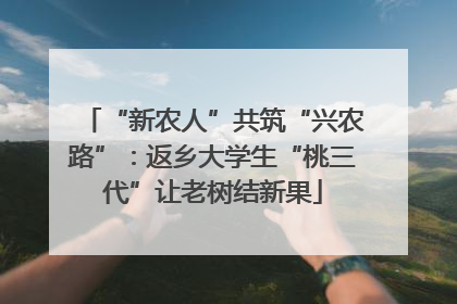 “新农人”共筑“兴农路”：返乡大学生“桃三代”让老树结新果