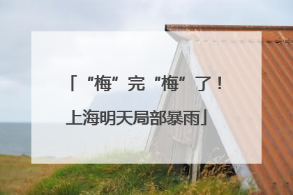 “梅”完“梅”了！上海明天局部暴雨