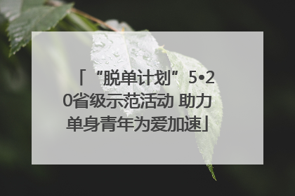 “脱单计划”5•20省级示范活动 助力单身青年为爱加速
