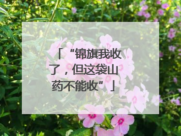 “锦旗我收了，但这袋山药不能收”