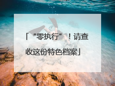 “零执行”！请查收这份特色档案