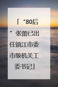 “80后”张蕾已出任镇江市委市级机关工委书记