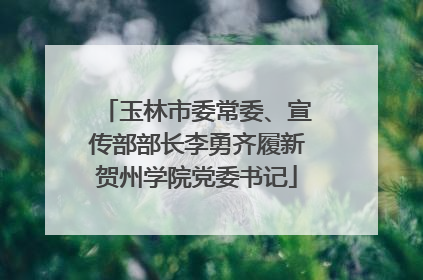 玉林市委常委、宣传部部长李勇齐履新贺州学院党委书记