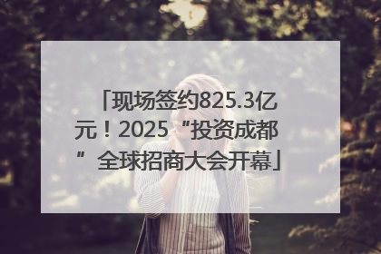 现场签约825.3亿元！2025“投资成都”全球招商大会开幕