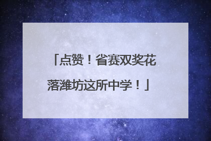 点赞！省赛双奖花落潍坊这所中学！