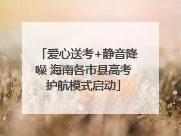 爱心送考+静音降噪 海南各市县高考护航模式启动