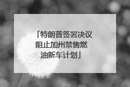 特朗普签署决议 阻止加州禁售燃油新车计划