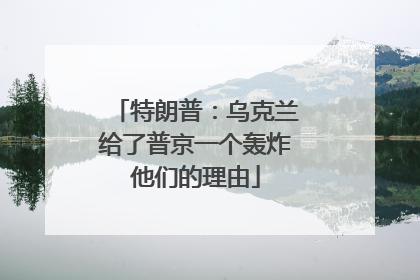 特朗普：乌克兰给了普京一个轰炸他们的理由