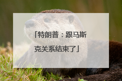 特朗普：跟马斯克关系结束了