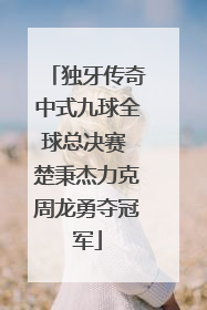 独牙传奇中式九球全球总决赛 楚秉杰力克周龙勇夺冠军