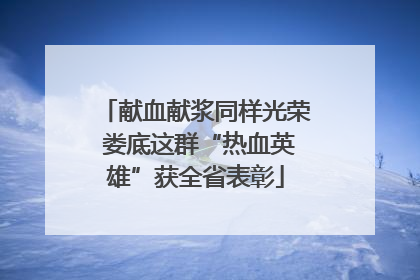献血献浆同样光荣 娄底这群“热血英雄”获全省表彰