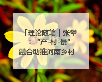 理论随笔｜张攀：“产-村-景”融合助推河南乡村振兴建设
