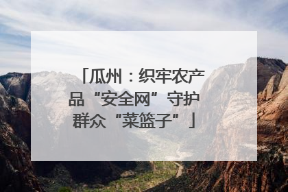 瓜州：织牢农产品“安全网”守护群众“菜篮子”
