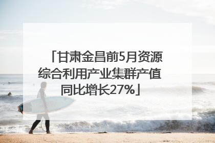甘肃金昌前5月资源综合利用产业集群产值同比增长27%