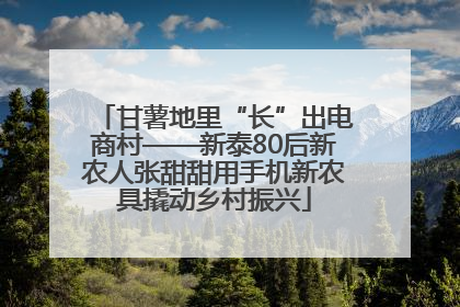 甘薯地里“长”出电商村——新泰80后新农人张甜甜用手机新农具撬动乡村振兴