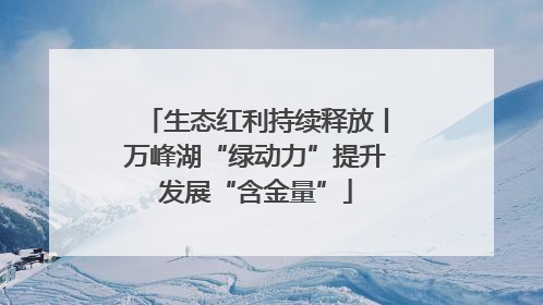 生态红利持续释放丨万峰湖“绿动力”提升发展“含金量”