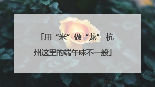 用“米”做“龙” 杭州这里的端午味不一般