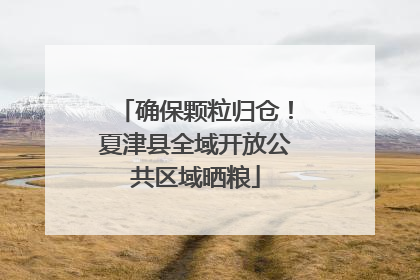 确保颗粒归仓！夏津县全域开放公共区域晒粮