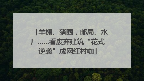 羊棚、猪圈，邮局、水厂……看废弃建筑“花式逆袭”成网红村咖