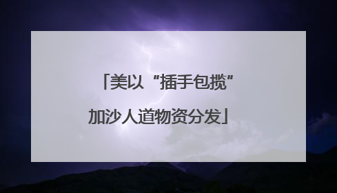 美以“插手包揽”加沙人道物资分发