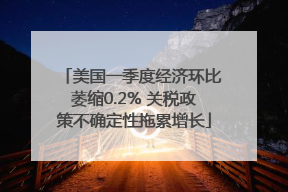 美国一季度经济环比萎缩0.2% 关税政策不确定性拖累增长