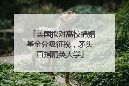 美国拟对高校捐赠基金分级征税，矛头直指精英大学