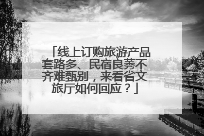 线上订购旅游产品套路多、民宿良莠不齐难甄别，来看省文旅厅如何回应？
