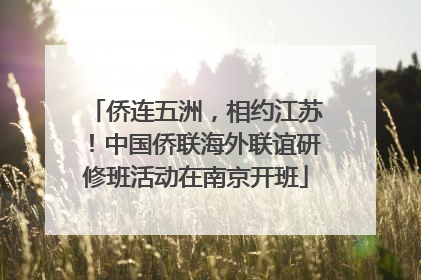 侨连五洲，相约江苏！中国侨联海外联谊研修班活动在南京开班