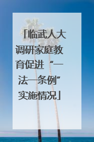 临武人大调研家庭教育促进“一法一条例”实施情况