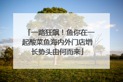 一路狂飙！鱼你在一起酸菜鱼海内外门店增长势头由何而来