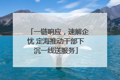 一链响应，速解企忧 定海推动干部下沉一线送服务