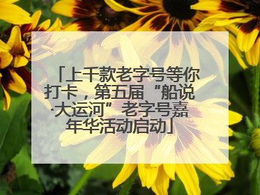 上千款老字号等你打卡，第五届“船说·大运河”老字号嘉年华活动启动