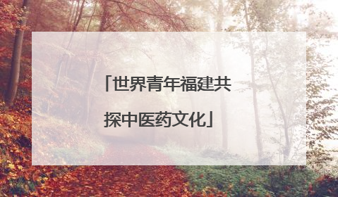 世界青年福建共探中医药文化