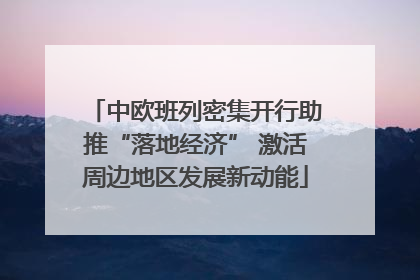 中欧班列密集开行助推“落地经济” 激活周边地区发展新动能