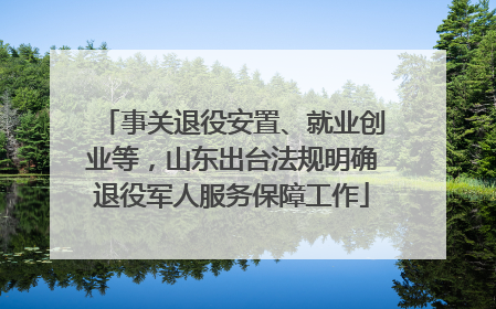 事关退役安置、就业创业等，山东出台法规明确退役军人服务保障工作