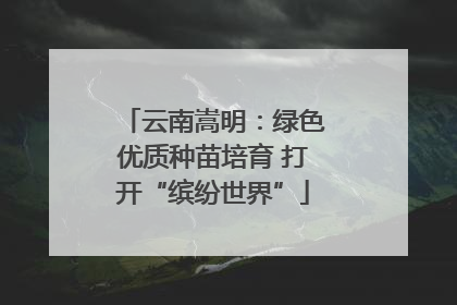 云南嵩明：绿色优质种苗培育 打开“缤纷世界”