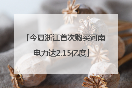 今夏浙江首次购买河南电力达2.15亿度