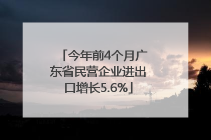 今年前4个月广东省民营企业进出口增长5.6%