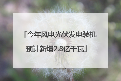 今年风电光伏发电装机预计新增2.8亿千瓦