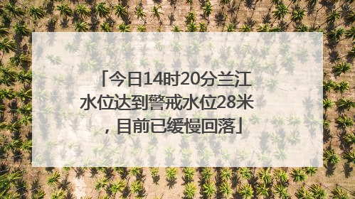 今日14时20分兰江水位达到警戒水位28米，目前已缓慢回落