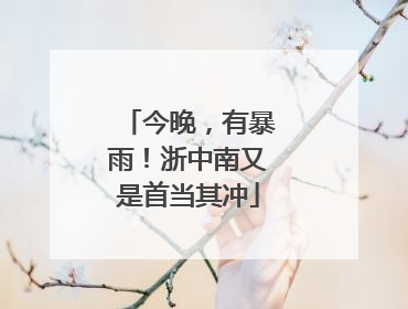 今晚，有暴雨！浙中南又是首当其冲