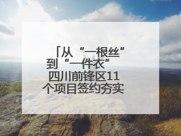 从“一根丝”到“一件衣” 四川前锋区11个项目签约夯实轻纺全产业链